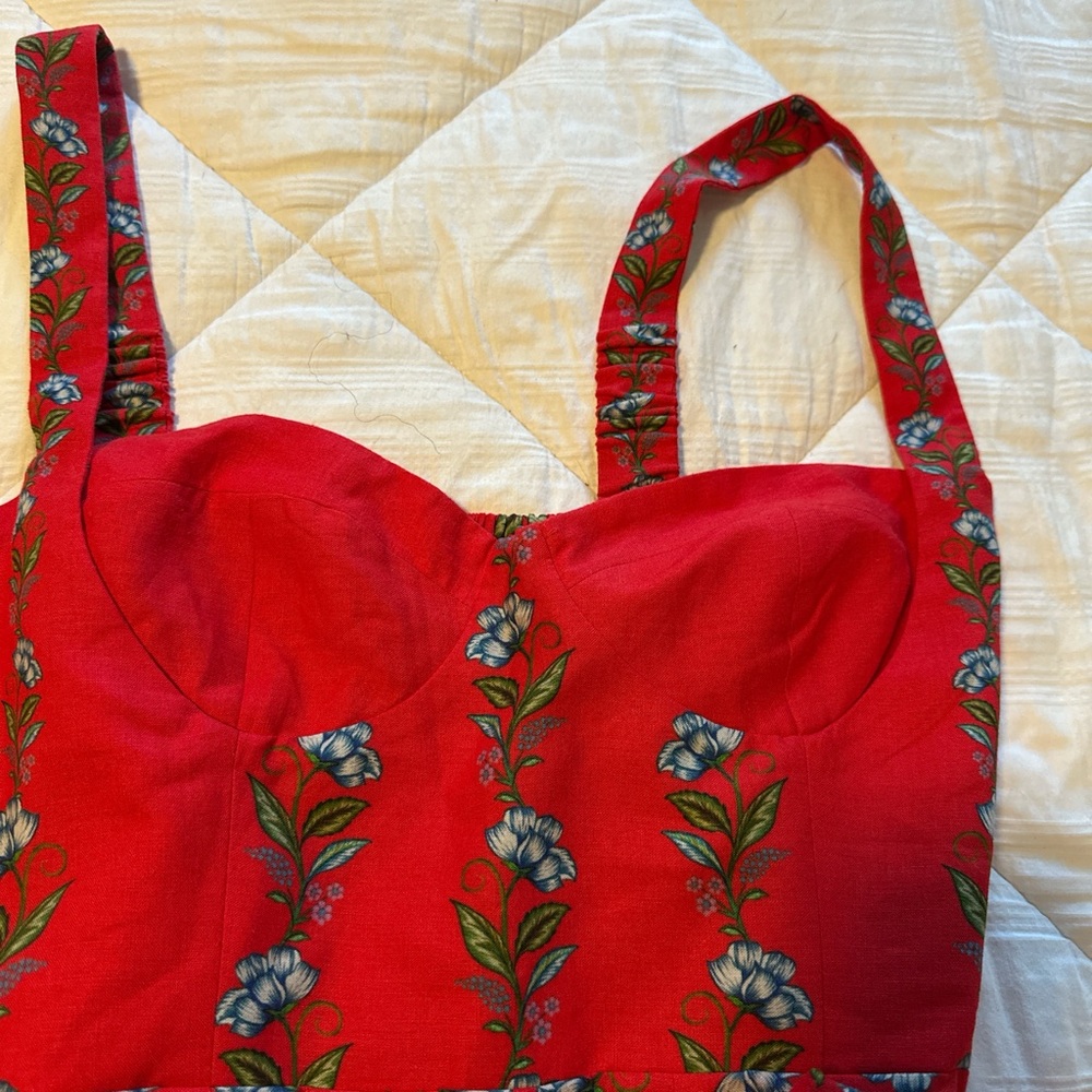 FARM Rio Red Floral Mini Dress
